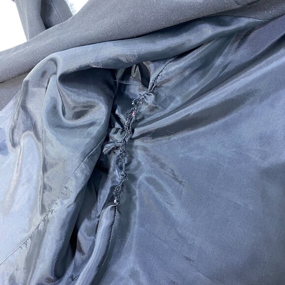 Norma Kamali Boyfriend Blazer Jacket Black Work Office Womens Large FLAWED - Picture 7 of 10